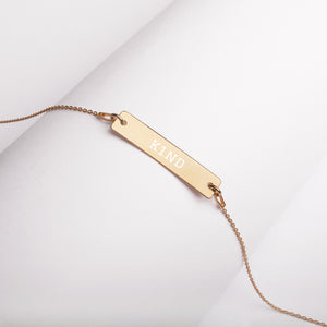 K1ND Engraved Silver Bar Chain Necklace