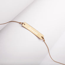 Load image into Gallery viewer, Dream Engraved Silver Bar Chain Necklace