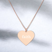Load image into Gallery viewer, Faith Engraved Silver Heart Necklace