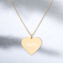 Load image into Gallery viewer, Faith Engraved Silver Heart Necklace