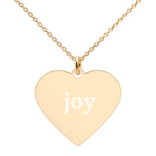 Load image into Gallery viewer, Joy Engraved Silver Heart Necklace