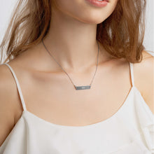 Load image into Gallery viewer, Joy Engraved Silver Bar Chain Necklace