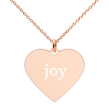 Load image into Gallery viewer, Joy Engraved Silver Heart Necklace